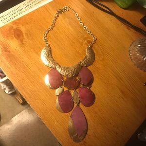 Chico’s Goldtone and Fushia Drop Neclace